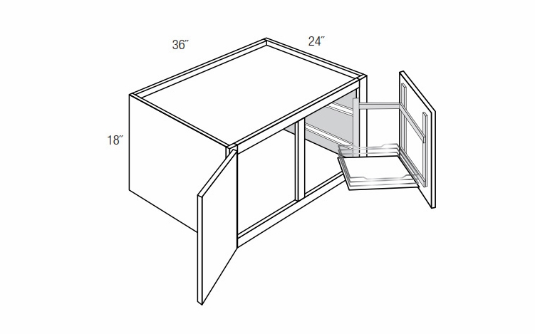 W361824APPPULL: Wall Refrigerator Cabinet: Amesbury Brown RTA Kitchen Cabinet