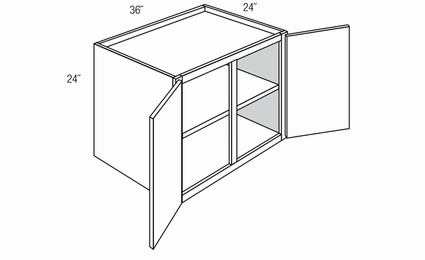 W362424: Wall Refrigerator Cabinet: Amesbury White RTA Kitchen Cabinet