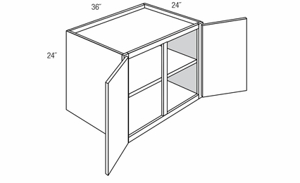 W362424: Wall Refrigerator Cabinet: Quincy Espresso RTA Kitchen Cabinet