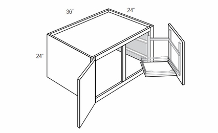 W362424APPPULL: Wall Refrigerator Cabinet: Trenton Slab RTA Kitchen Cabinet