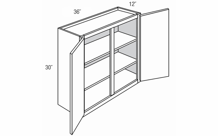 W3630: Double Door Wall Cabinet: Dover Norwich RTA Kitchen Cabinet