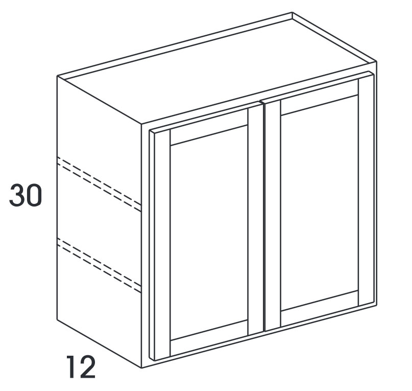 Wolf York White Paint W3630 Double Door Wall Assembled