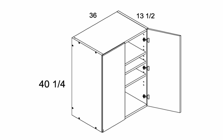 W3640: 40" High  Wall Cabinet: Torino Grey Wood Kitchen Cabinets