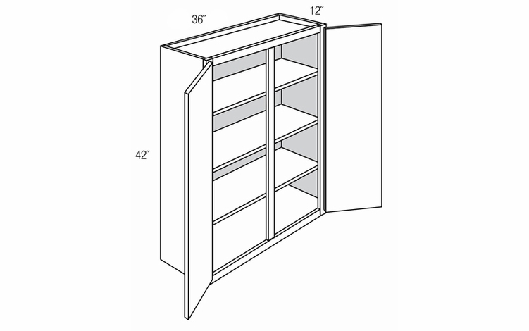 W3642: Double Door Wall Cabinet: Dover Norwich RTA Kitchen Cabinet