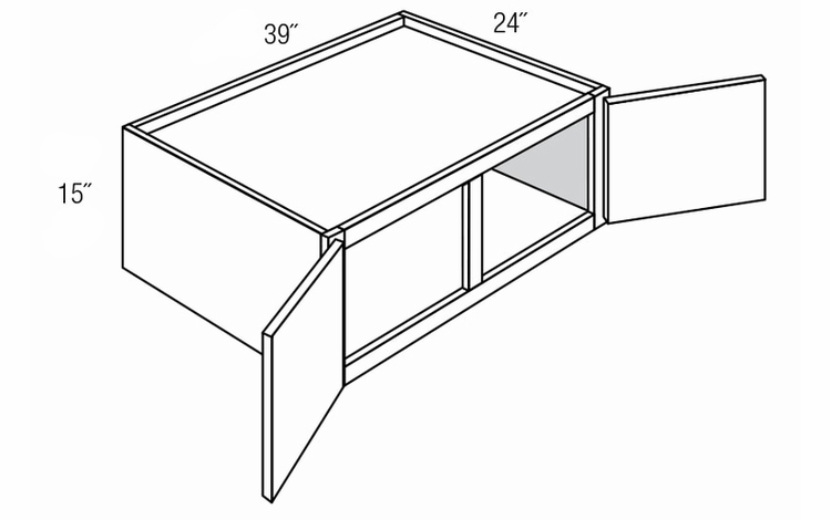 W391524: Wall Refrigerator Cabinet: Yarmouth Raised RTA Kitchen Cabinet