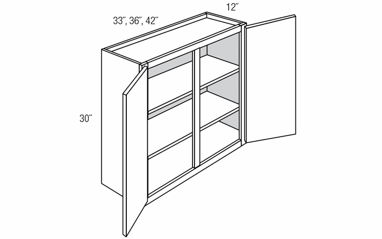 W4230: Double Door Wall Cabinet: Quincy Espresso RTA Kitchen Cabinet