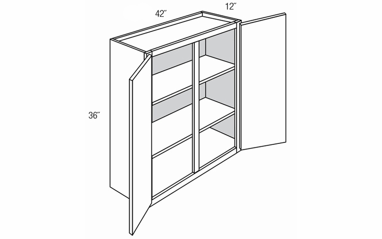 W4236: Double Door Wall Cabinet: Trenton Slab RTA Kitchen Cabinet