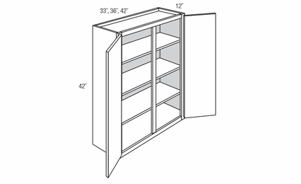 W4242: Double Door Wall Cabinet: Quincy Espresso RTA Kitchen Cabinet