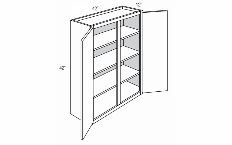 W4242: Double Door Wall Cabinet: Trenton Slab RTA Kitchen Cabinet