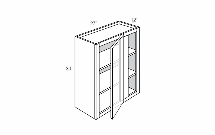 WBC2730: Wall Blind Corner Cabinet: Amesbury White RTA Kitchen Cabinet