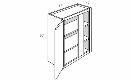 WBC2730: Wall Blind Corner Cabinet: Dover RTA Kitchen Cabinet