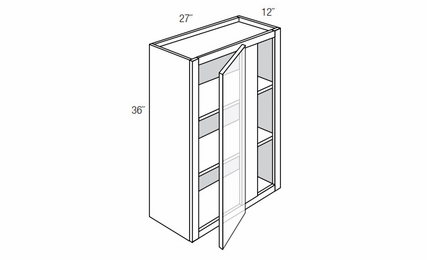 WBC2736: Wall Blind Corner Cabinet: Amesbury Mist RTA Kitchen Cabinet
