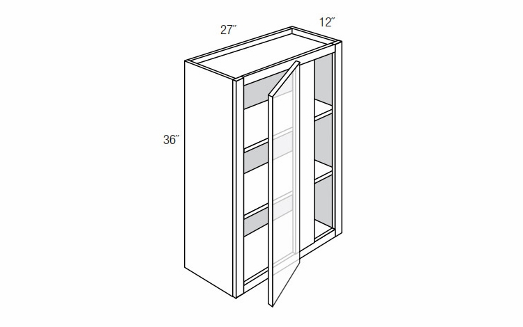 WBC2736: Wall Blind Corner Cabinet: Amesbury White RTA Kitchen Cabinet