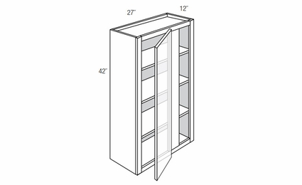WBC2742: Wall Blind Corner Cabinet: Amesbury Mist RTA Kitchen Cabinet
