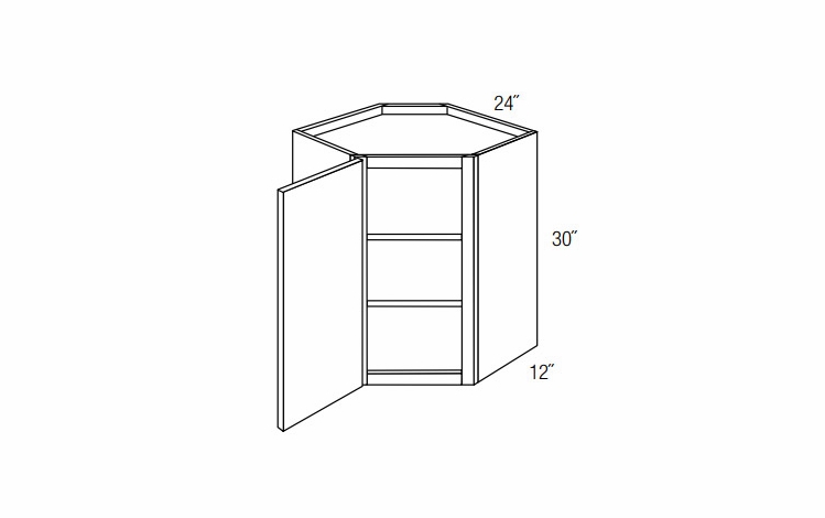 WDC2430: Wall Diagonal Corner Cabinet: Dover Lunar RTA Kitchen Cabinet