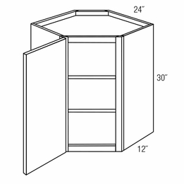 WDC2430: Wall Diagonal Corner Cabinet: Dover RTA Kitchen Cabinet