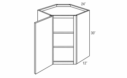 WDC2430: Wall Diagonal Corner Cabinet: Essex RTA Kitchen Cabinet