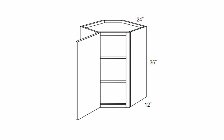 WDC2436: Wall Diagonal Corner Cabinet: Upton Brown RTA Kitchen Cabinet