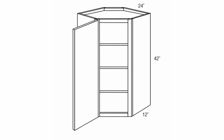 WDC2442: Wall Diagonal Corner Cabinet: Amesbury White RTA Kitchen Cabinet