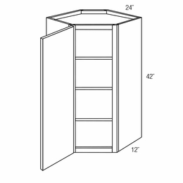 WDC2442: Wall Diagonal Corner Cabinet: Essex RTA Kitchen Cabinet