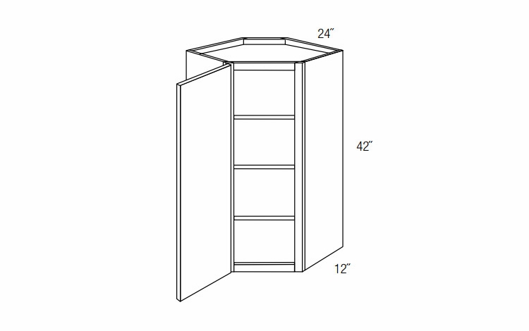 WDC2442: Wall Diagonal Corner Cabinet: Upton Brown RTA Kitchen Cabinet