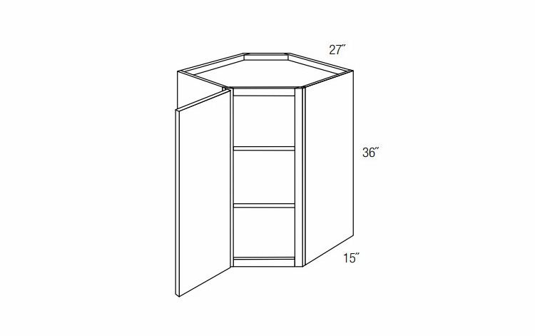 WDC2736: Wall Diagonal Corner Cabinet: Dover Norwich RTA Kitchen Cabinet