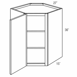 WDC2736: Wall Diagonal Corner Cabinet: Essex RTA Kitchen Cabinet