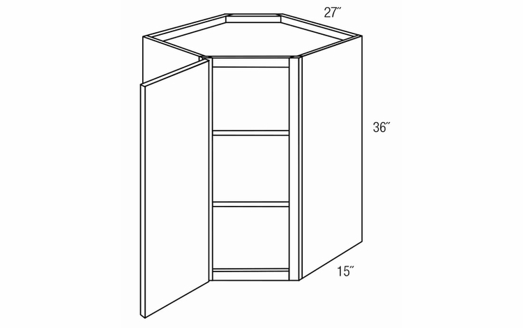 WDC2736: Wall Diagonal Corner Cabinet: Trenton Slab RTA Kitchen Cabinet