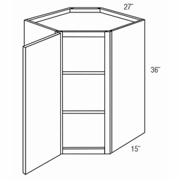 WDC2736: Wall Diagonal Corner Cabinet: Yarmouth Raised RTA Kitchen Cabinet
