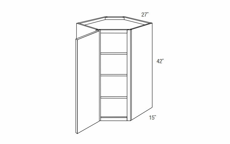 WDC2742: Wall Diagonal Corner Cabinet: Dover Norwich RTA Kitchen Cabinet