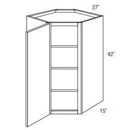 WDC2742: Wall Diagonal Corner Cabinet: Dover Norwich RTA Kitchen Cabinet