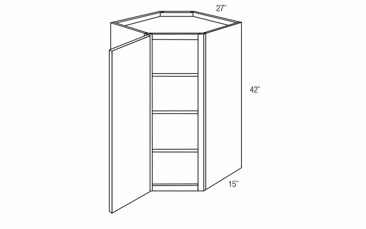 WDC2742: Wall Diagonal Corner Cabinet: Essex RTA Kitchen Cabinet