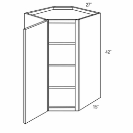 WDC2742: Wall Diagonal Corner Cabinet: Essex RTA Kitchen Cabinet