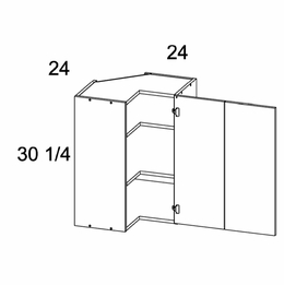 WER2430: Wall Blind Corner Cabinet: Palermo Gloss White Kitchen Cabinets