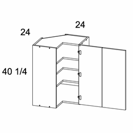 WER2440: Wall Blind Corner Cabinet: Palermo Gloss White Kitchen Cabinets