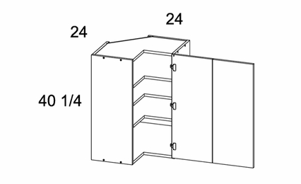 WER2440: Wall Blind Corner Cabinet: Palermo Gloss White Kitchen Cabinets