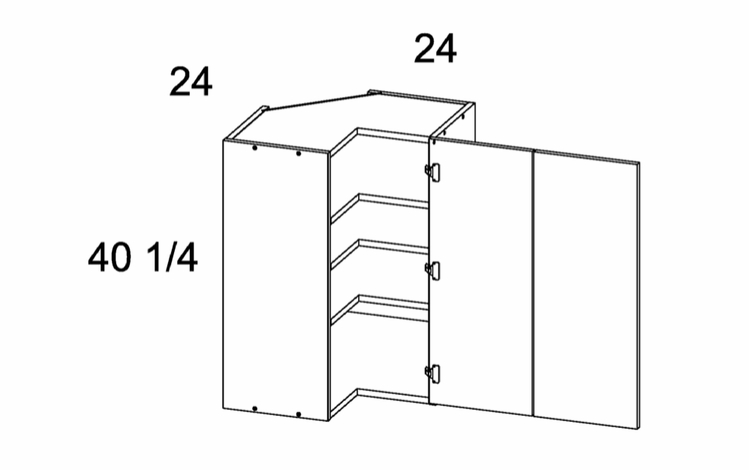 WER2440: Wall Blind Corner Cabinet: Torino Dark Wood Kitchen Cabinets