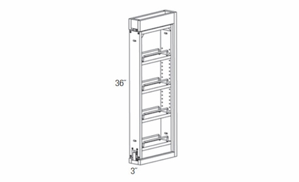 WF336PULL-SFTCLOSE: Wall Pull Out With Soft Close: Trenton Slab RTA Kitchen Cabinet