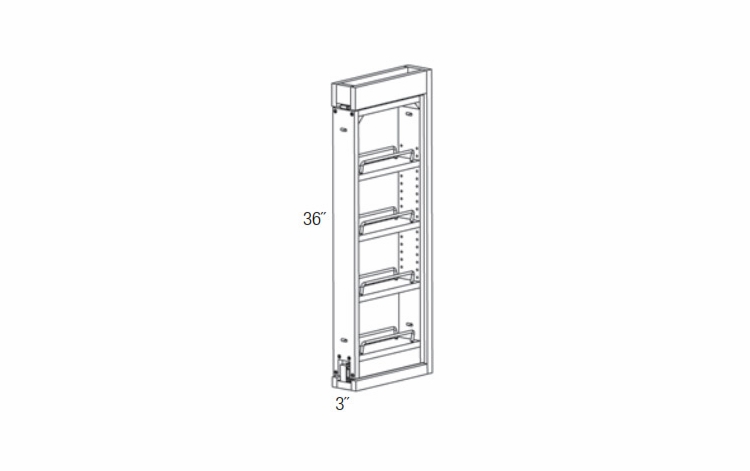 WF336PULL-SFTCLOSE: Wall Pull Out With Soft Close: Yarmouth Slab RTA Kitchen Cabinet