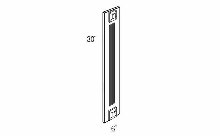 WF630F: Wall And Base Fluted Filler: Trenton Recessed RTA Kitchen Cabinet