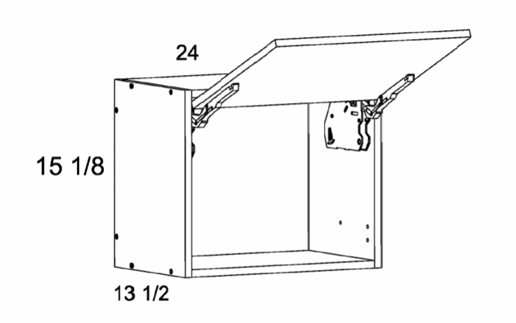 WFD2415: Flip Up Wall Cabinet: Rivera Conch Shell Kitchen Cabinets