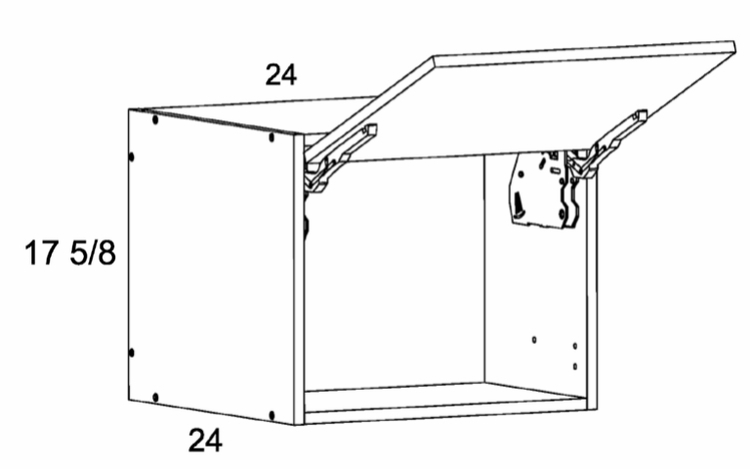 WFD241824: Flip Up Wall Cabinet: Rivera Oyster Shell Kitchen Cabinets
