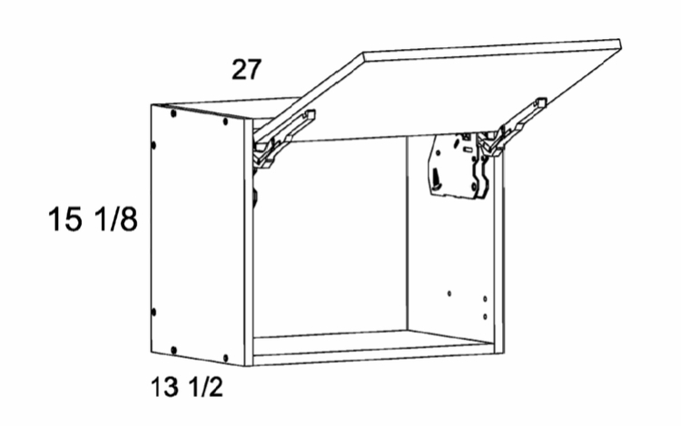 WFD2715: Flip Up Wall Cabinet: Rivera Oyster Shell Kitchen Cabinets