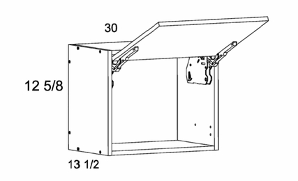 WFD3012: Flip Up Wall Cabinet: Palermo Gloss White Kitchen Cabinets