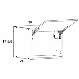 WFD301824: Flip Up Wall Cabinet: Palermo Gloss White Kitchen Cabinets