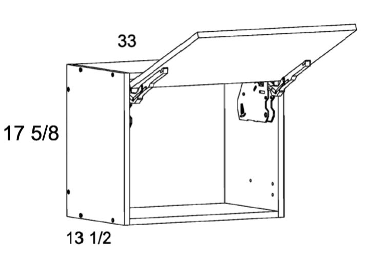 WFD3318 Flip Up Wall Torino Grey Wood Kitchen
