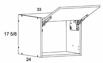 WFD331824: Flip Up Wall Cabinet: Torino White Pine Kitchen Cabinets