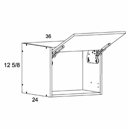 WFD361224: Flip Up Wall Cabinet: Palermo Gloss White Kitchen Cabinets