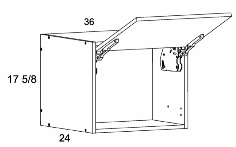 WFD361824: Flip Up Wall Cabinet: Torino White Pine Kitchen Cabinets