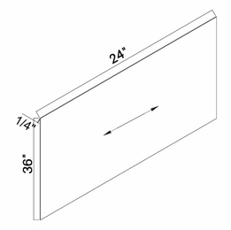 White Oak Shaker BP2436: Base Panel Skin: RTA Kitchen Cabinets